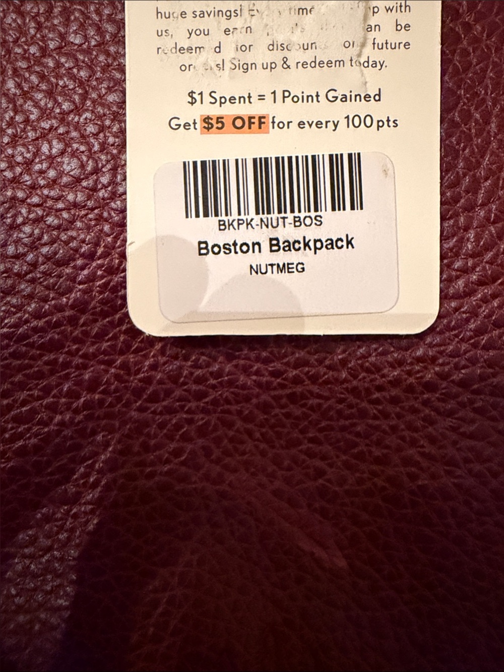 Women’s Boston Nutmeg Leather Backpack - Picture 4 of 9